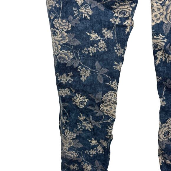 Lauren Ralph Lauren Stretch Cotton Floral Blue Jeans Mid Rise Straight Leg sz 6 - Picture 12 of 16